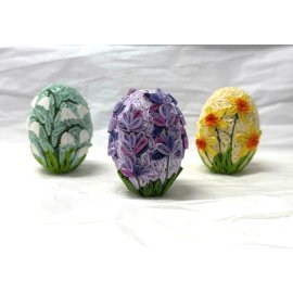 Set of 3 paper quilling Spring flower Eggs