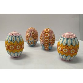 Set of 4 paper quilling Pastel Spring flower eggs