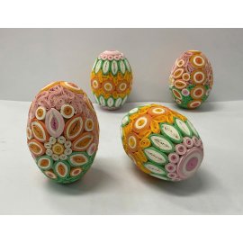 Set of 4 paper quilling Bright  Spring flower eggs