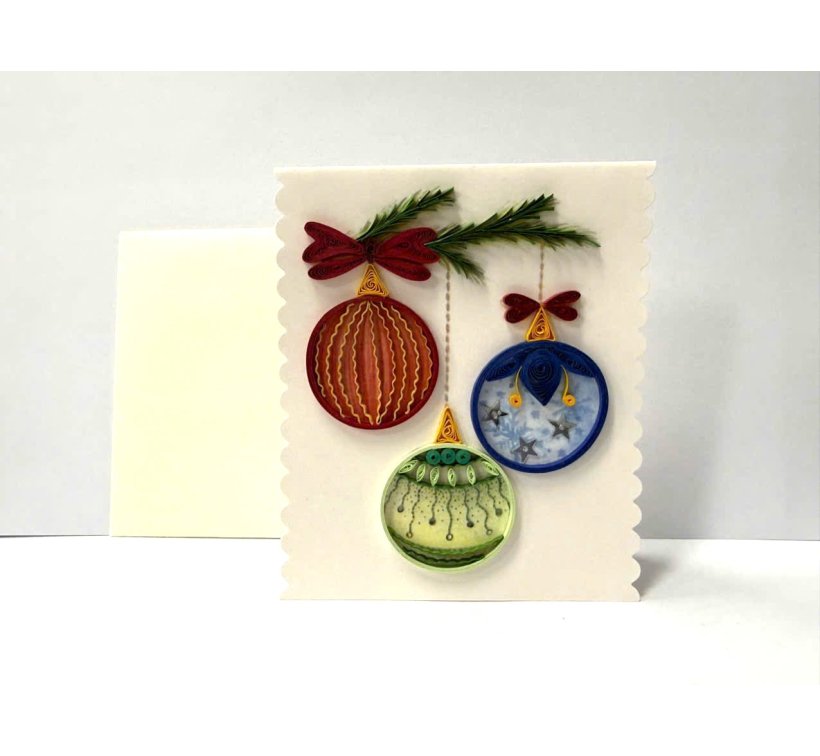 Paper quilling card - Christmas Balls