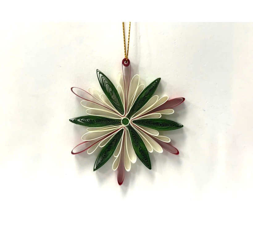 Paper quilling snowflake ornament