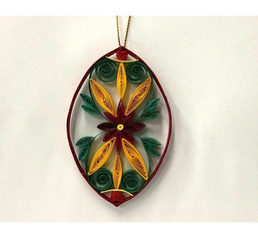Paper quilling ornament flower and leafs